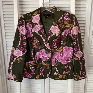 E by ECI Embroidered Jacket Sz 8